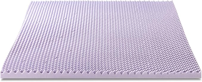Best Price Mattress 2 Inch Egg Crate Memory Foam Mattress Topper with Soothing Lavender Infusion, CertiPUR-US Certified, Dorm Essentials, King