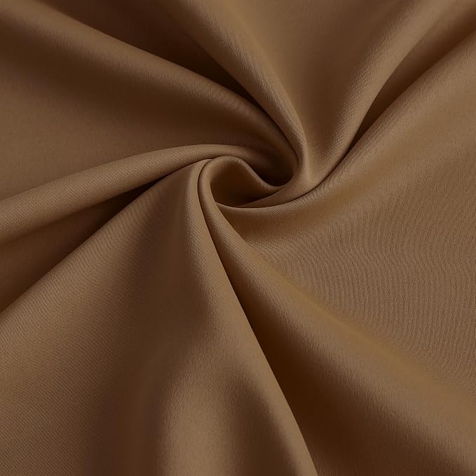 Cappuccino Brown Mocha Curtains 40x92 Inches Long 2 Panels Set, Pinch Pleated - Image 7