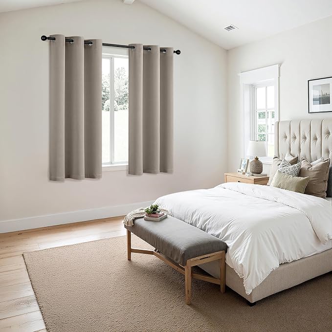 MIULEE Blackout Curtains for Bedroom 2 Panels 40 x 54 Inch Long Stone | Thermal - Image 6