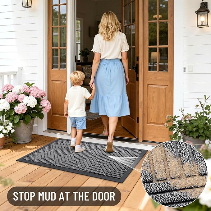 OLANLY Front Door Mat Outside Entrance 47x23, Waterproof Heavy-Duty Doormat | - Image 7