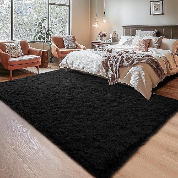 Chicrug Soft Runner Rug for Bedroom Living Room Plush Fluffy Rugs 5x7 | Shag - Image 3