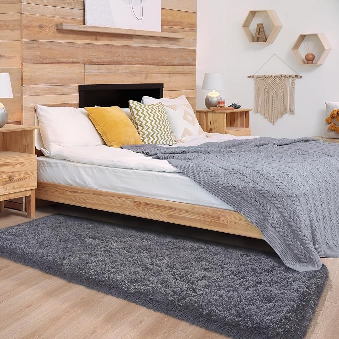 Chicrug Soft Runner Rugs for Bedroom Living Room Plush Fluffy Rug 2x10 | Shag - Image 4