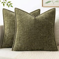 MIULEE Decorative Couch Throw Pillow Covers 20x20 Inch Olive Green 2 Pack | by MIULEE