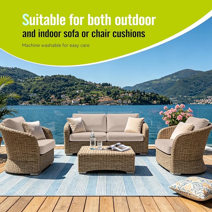 8Pcs Outdoor Cushion Covers, Stretch Patio Furniture Couch Chair Slipcovers | - Image 5