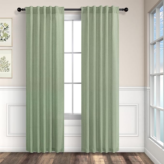 Sage Green Curtains 38 Inch Wide by Pitalk