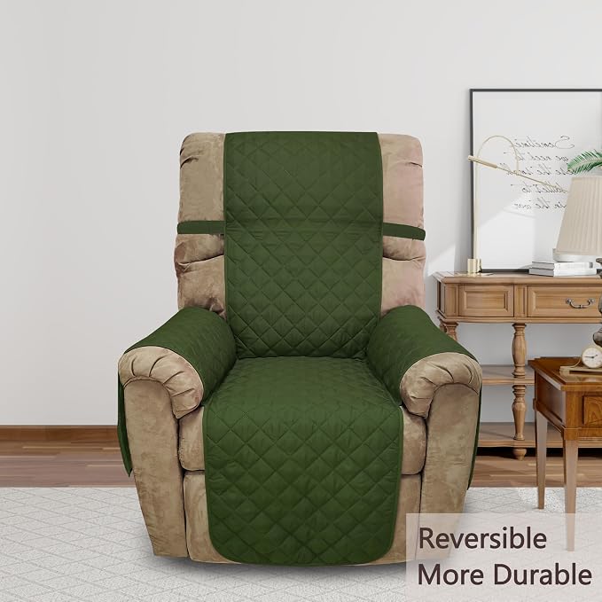 Reversible Chair Covers for Recliner Oversized, Huntergreen | Recliner - Image 2