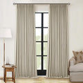Burlywood Birch Black Out Pleated Linen Curtains 102 Inches Long 2 Panels | 2 by Twodrapes