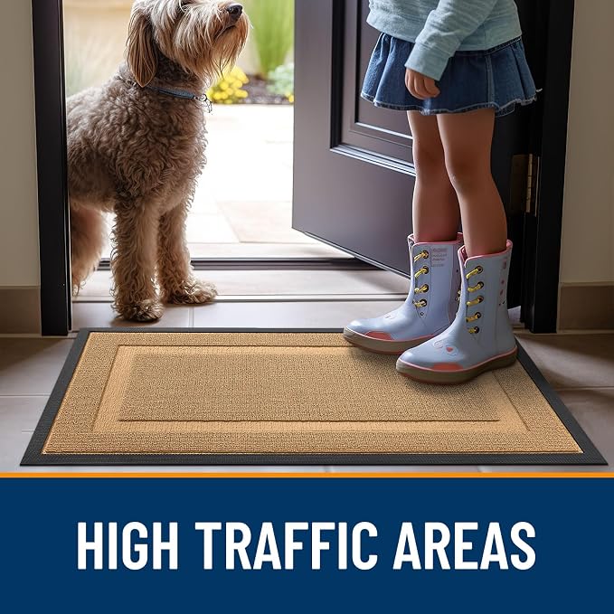 OLANLY Front Door Mat Outside 71x23, All-Season Heavy-Duty Rubber Doormat | - Image 6