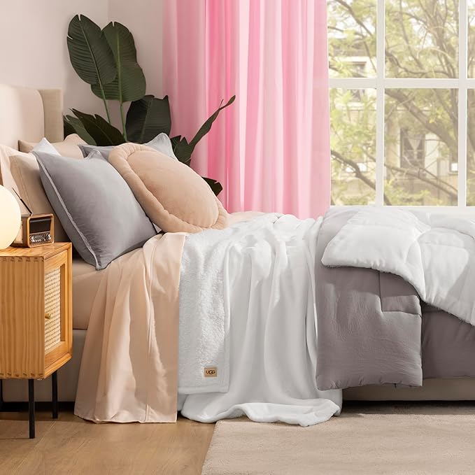 UGG Nita Queen Blanket, Reversible Plush Fleece, UGG Fluff Plush Face, Smooth - Image 2