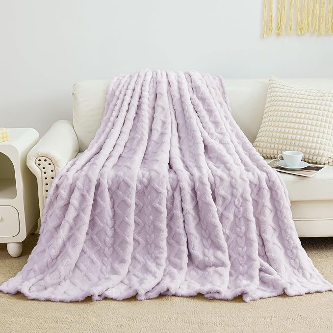Aganear Fleece Throw Blanket for Couch Sofa 50"x60" Purple | Lightweight Fuzzy - Image 3