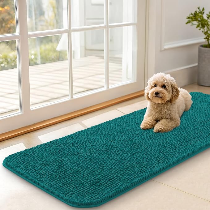 OLANLY Dog Door Mat for Muddy Paws 47x17, Super Absorbent Chenille Mud Mat | by OLANLY