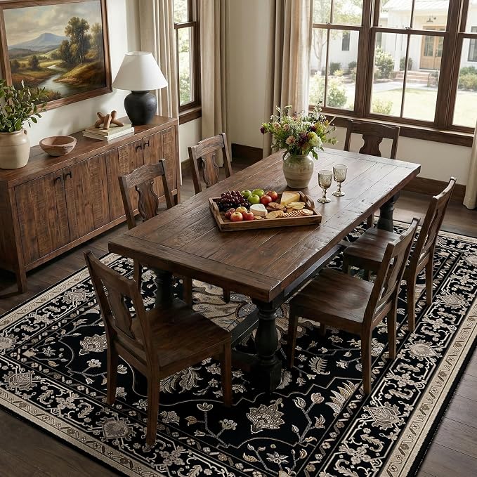 RELEANY Washable Area Rug, Water Repellent, Pet Friendly, Vintage Floral Boho - Image 3