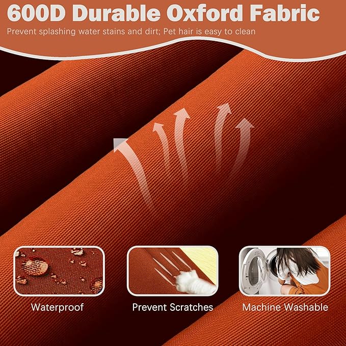 Sqodok Patio Cushion Cover 24x24 inch, Outdoor Seat Cushion Slip Cover - Image 3