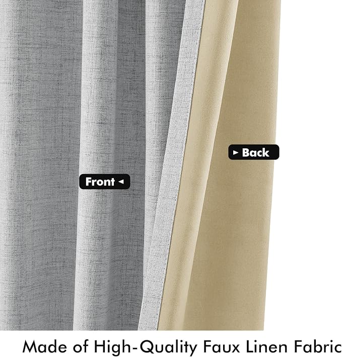 MIULEE 100% Blackout Linen Curtains - Image 6