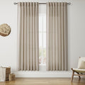 Living Room Curtains 72 Inch Length Linen Blend Cobblestone Light Filtering by Nanspring