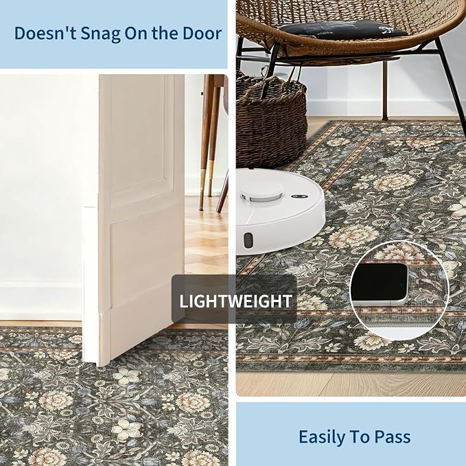 GarveeHome Area Rugs 8x10 for Living Room, Floral Large Washable Rug Soft Non - Image 5
