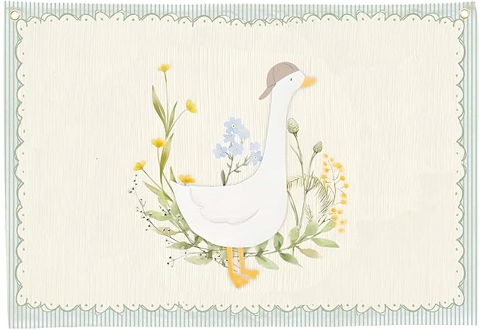 Silly Goose Nursery Rectangular Canvas Banner-Boho Flag Wall Sign Decor for Boys Toddler Kid, Baby Room Above Crib Bedroom Playroom Kindergarten Reading Room Decor-Baby Shower Birthday Christmas Gift