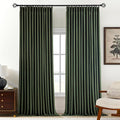Pinch Pleated Linen Curtains 100% Blackout 102 Inches Long by AUSSPVOCT