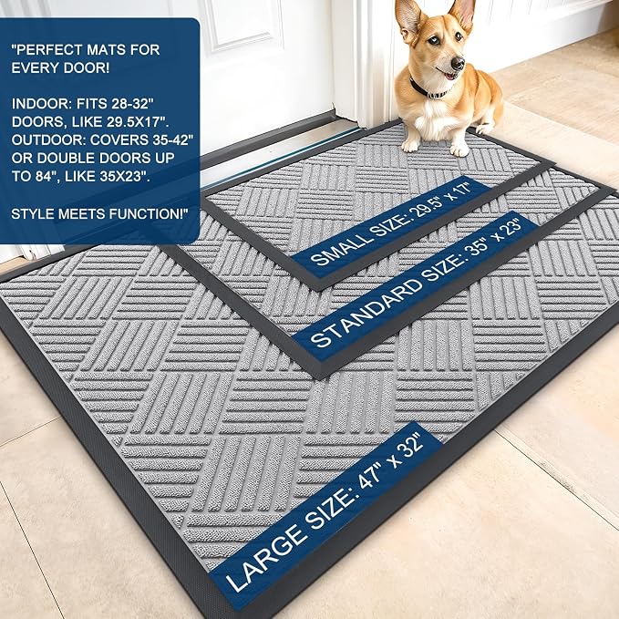 OLANLY Front Door Mat Outside Entrance 33x21, Waterproof Heavy-Duty Doormat | - Image 2