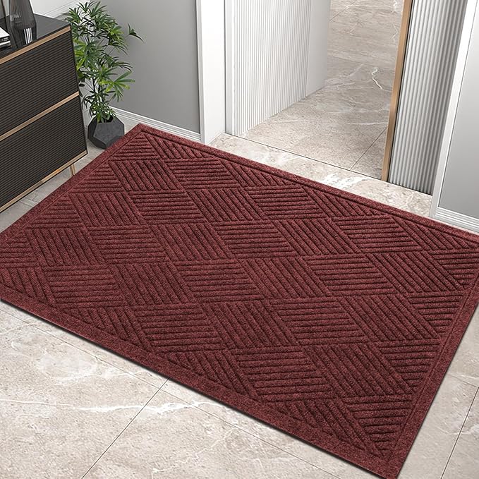 Sturdy Front Door Mat, Absorbent Muddy Dirt Resist Welcome Door Mats Outdoor by HIYARD
