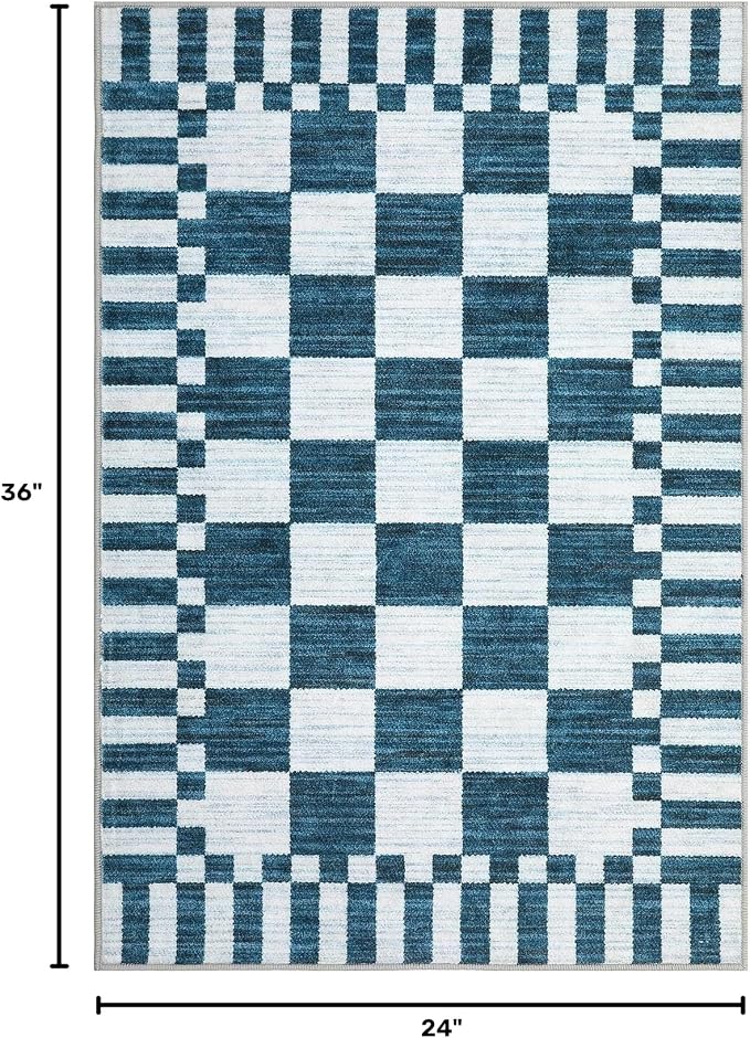 GarveeHome Checkered Washable 2x3 Rug Small Area Rugs Non-Slip - Image 2