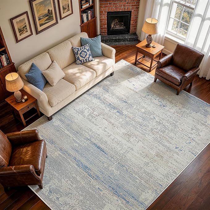 Neutral Washable Rugs 9x12 Area Rugs by Lbris