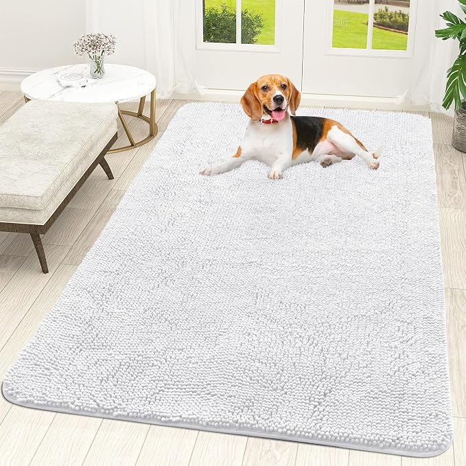 OLANLY Dog Door Mat for Muddy Paws 59x35, Super Absorbent Chenille Mud Mat | by OLANLY