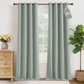 NICETOWN Sage Green Curtains 100% Blackout, W52 x L84 in, Linen Textured by NICETOWN