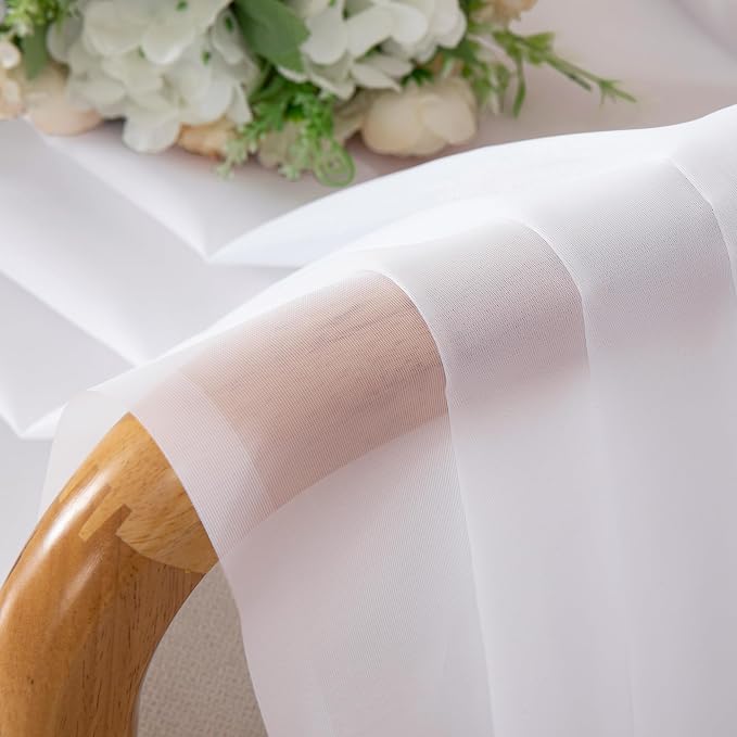 2 Panels White Sheer Curtains 96" Length - Image 8