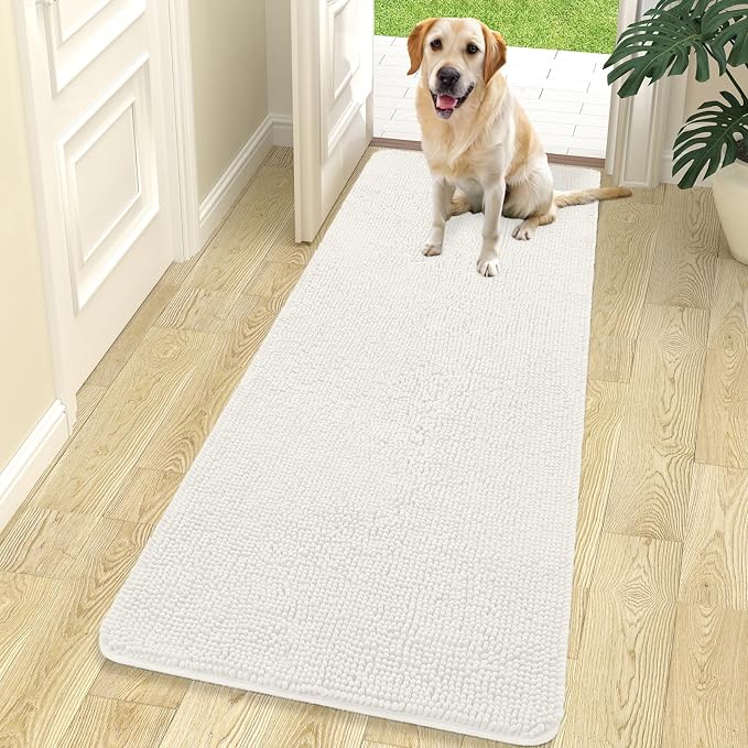 OLANLY Dog Door Mat for Muddy Paws 70x24, Super Absorbent Chenille Mud Mat | by OLANLY