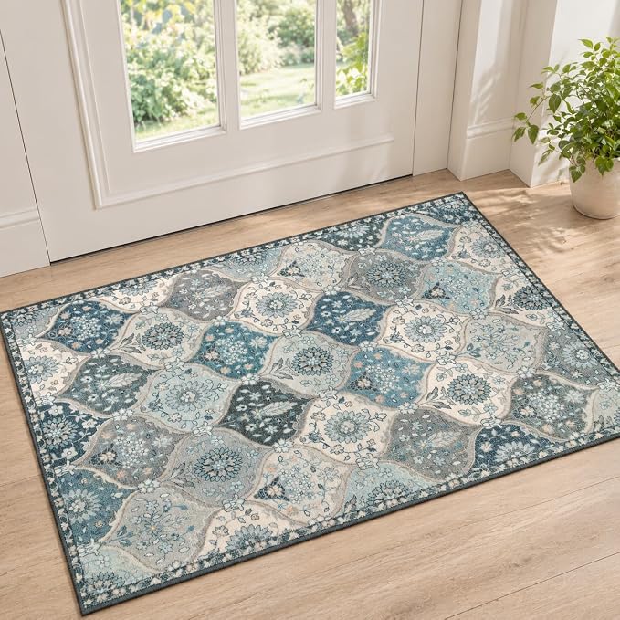 Lahome Moroccan Trellis Front Door Mat Indoor Entrance, 2x3 Rugs by Lahome