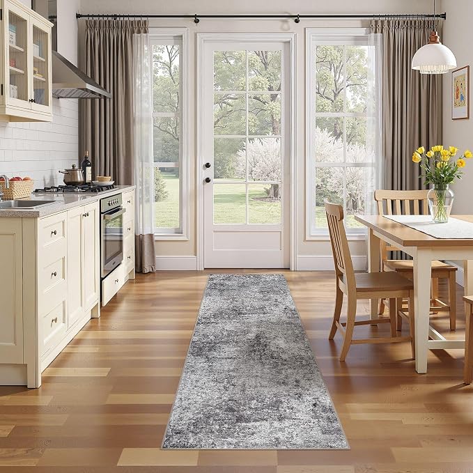 DMOYEST Washable Runner Rug for Hallway: 2x6 Neutral Modern Abstract Low Pile - Image 6