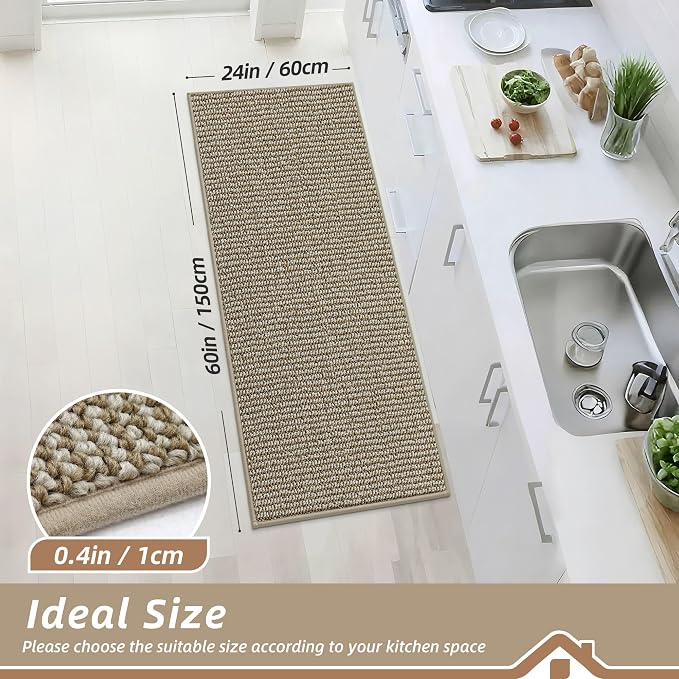 BEQHAUSE Kitchen Runner Rugs 24"x60", Kitchen Mats - Image 2