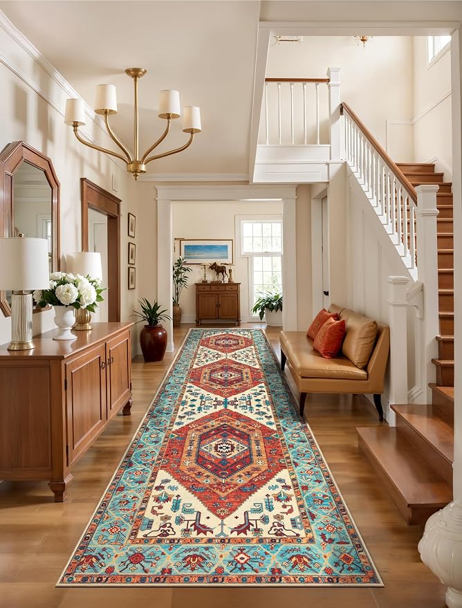 SERISSA 3x8 Washable Non Slip Boho Runner Rug by SERISSAHomeDecorCollection