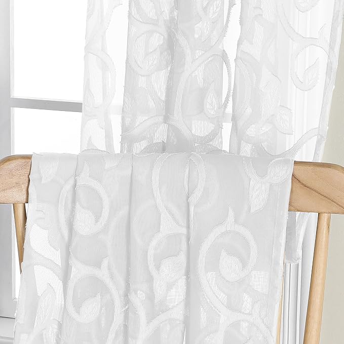 Furman Extra Long Sheer White Curtains 96 inches Long - Image 7