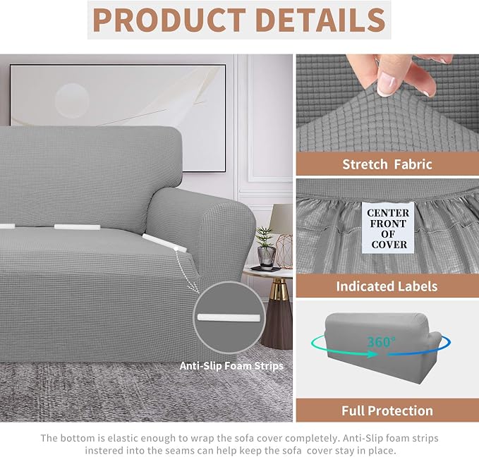 Easy-Going 100% Waterproof Couch Cover, 3 Cushion Oversized Sofa Cover | - Image 5