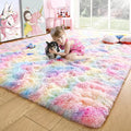 5x7 Rainbow Fluffy Soft Area Rug Non-Slip by ModernHomeDecor