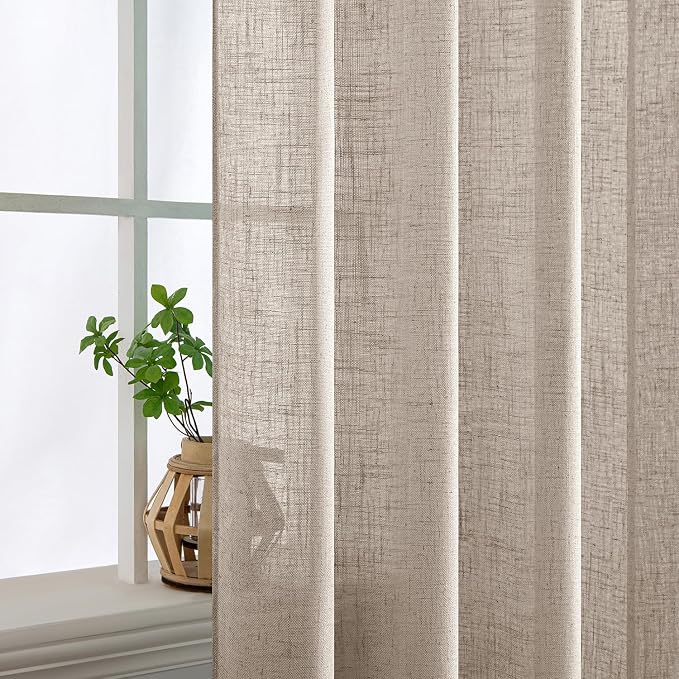 MIULEE Natural Linen Curtains 52x72 Inch Length - Image 5