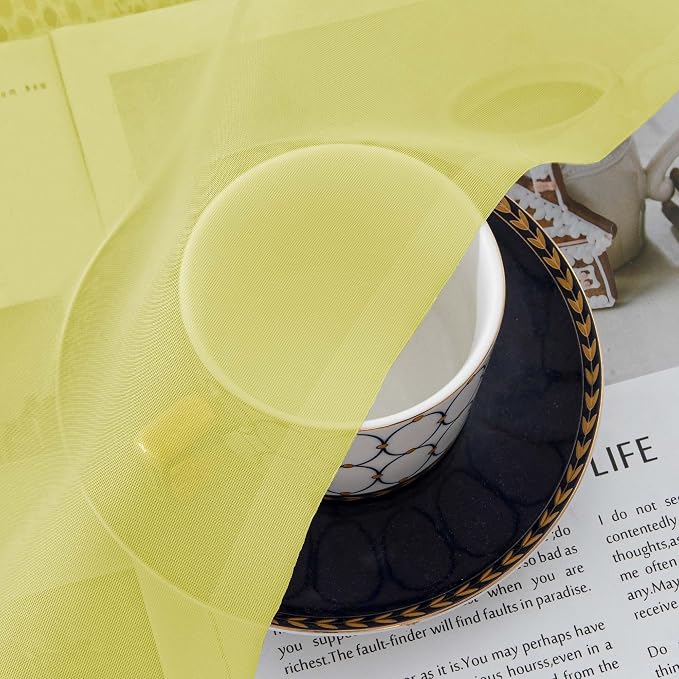 Simplebrand Lemon Short Sheer Curtains 45 Inch Length - Image 2