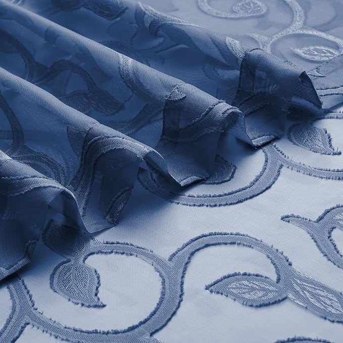 Furman Cafe Curtains 45 Inch Length 2 Panels Set, Elegant Geometric Jacquard - Image 8