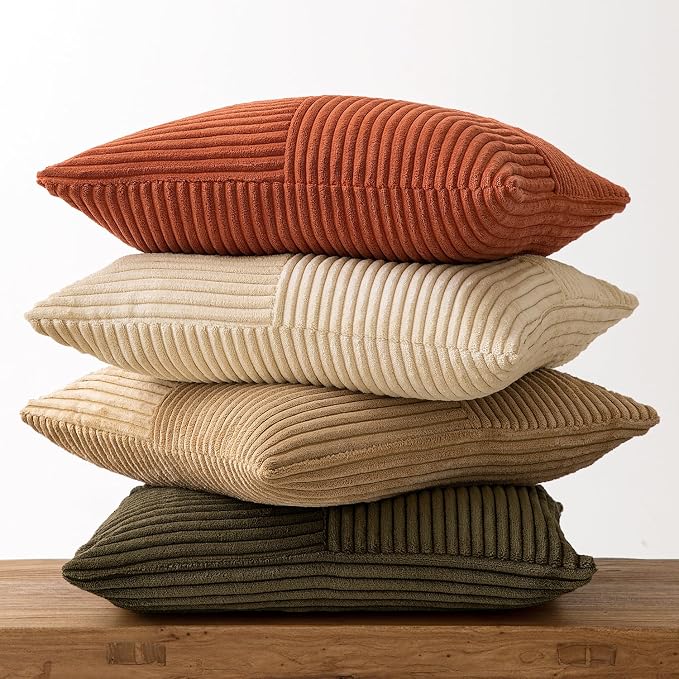 MIULEE Rust-Olive Green Decorative Throw Pillow Covers 20x20 Inch Set of 4 Boho - Image 6