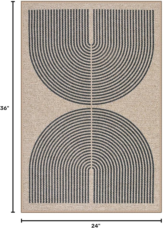 Lahome Enfys Rainbow Easy Jute Rug, 2x3 Farmhouse Kitchen Rugs Non Slip - Image 2