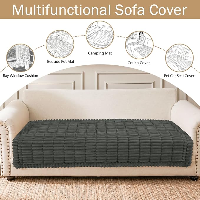 Couch Cover for Dogs, Washable Non Slip Plush Flannel Sofa Protector | Thick - Image 3