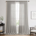 Light Gray Linen Curtains 108 Inches Long by Nanspring