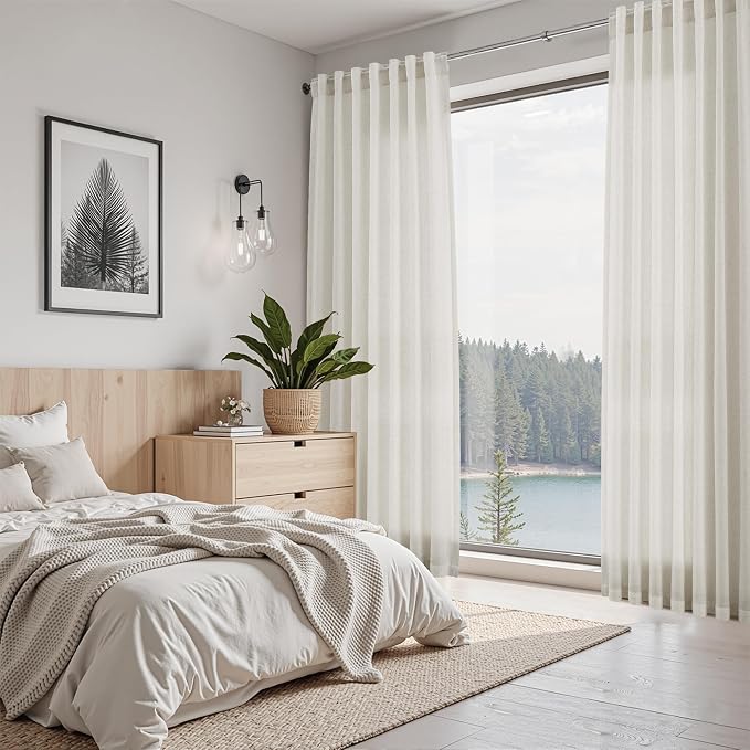 Mousse White Linen Curtains 84 Inches Long - Image 7
