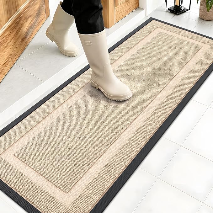 OLANLY Front Door Mat Outside 47x17, All-Season Heavy-Duty Rubber Doormat | by OLANLY
