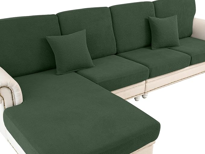 LA MEACK Couch Cushion Covers Seat Cushion Cover Stretch Couch Cover Separate by LA+MEACK