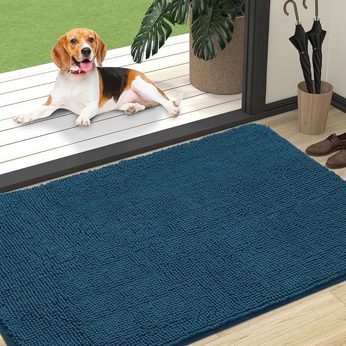 OLANLY Dog Door Mat for Muddy Paws 47x32, Super Absorbent Chenille Mud Mat | by OLANLY