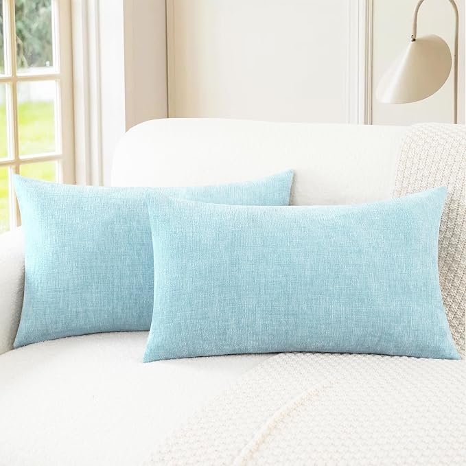 CaliTime Decorative Throw Pillow Covers 26 X 16 Inches Light Blue Grey | Pack by CaliTime