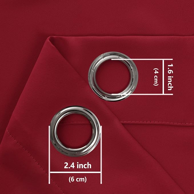 Blackout Curtains for Bedroom, Christmas Red 38 x 54 Inch, 2 Panels | Thermal - Image 8